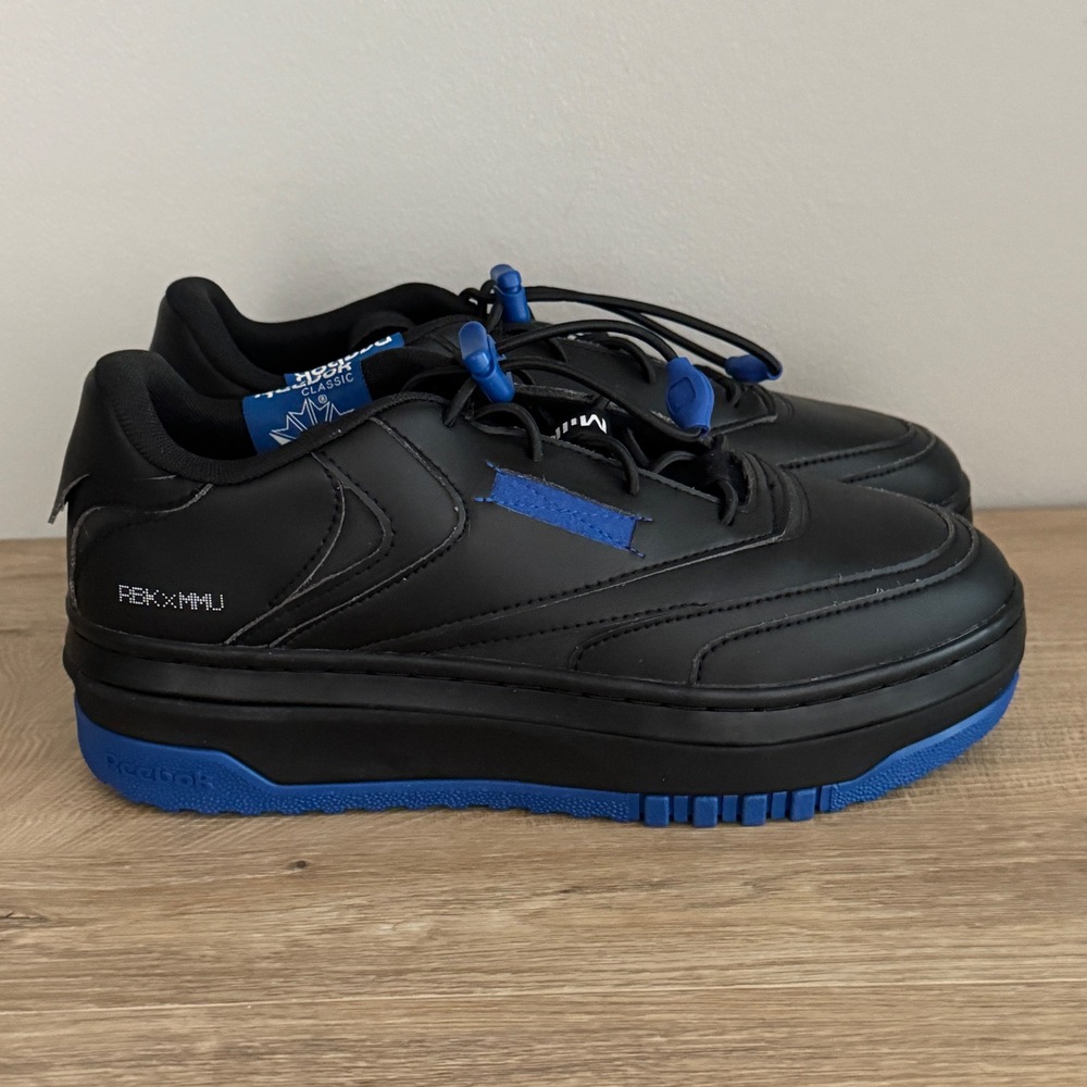 Reebok x Milk Club Platform Sneakers Black Blue Extra Vegan Classic Womens 9‎